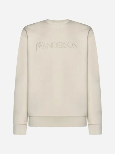 Shop Jw Anderson Logo Cotton Sweatshirt In Beige