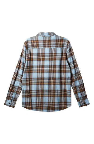 Shop Quiksilver Banchor Plaid Stretch Flannel Button-up Shirt In Brown