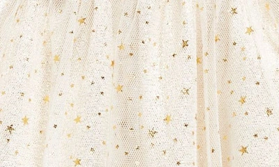 Shop Rachel Riley Metallic Star Tulle Dress In White/ Gold