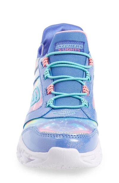 Shop Skechers Kids' Galaxy Lights Tie Dye Takeoff Sneaker In Blue/ Multi