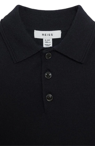 Shop Reiss Kids' Trafford Jr. Wool Blend Polo Sweater In Navy