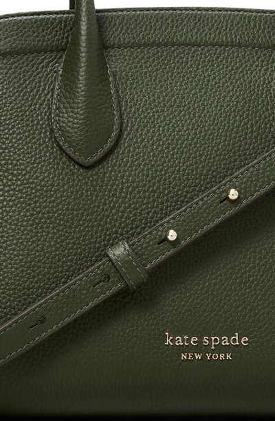Shop Kate Spade Medium Knott Pebbled Leather Satchel In Bonsai Tree