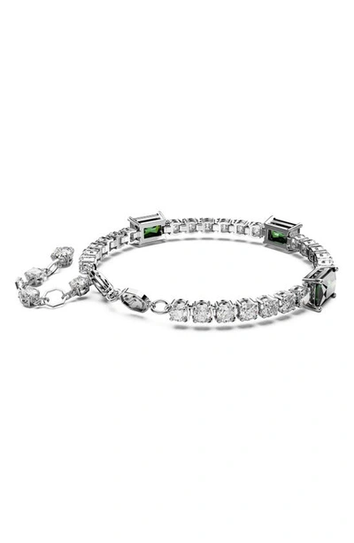 Shop Swarovski Matrix Crystal Tennis Bracelet In Green