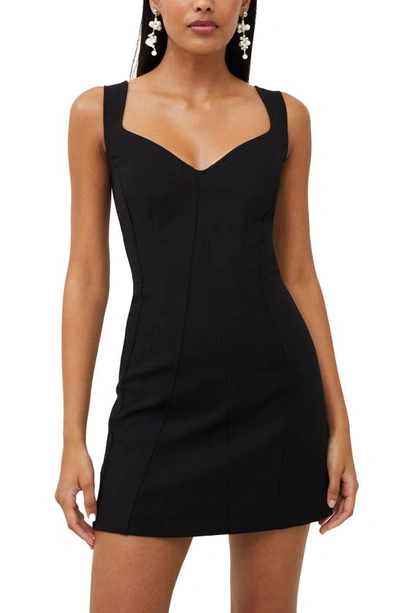 Shop French Connection Whisper Ruth Sweetheart Neck Minidress In Blackout