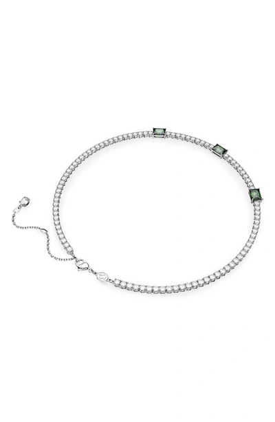 Shop Swarovski Matrix Crystal Tennis Necklace In Green
