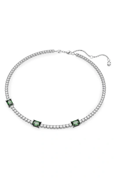 Shop Swarovski Matrix Crystal Tennis Necklace In Green