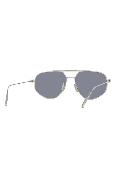 Shop Givenchy Gvspeed 57mm Aviator Sunglasses In Shiny Palladium / Smoke Mirror