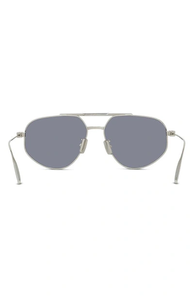 Shop Givenchy Gvspeed 57mm Aviator Sunglasses In Shiny Palladium / Smoke Mirror