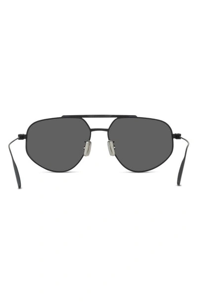 Shop Givenchy Gvspeed 57mm Aviator Sunglasses In Matte Black / Smoke Mirror