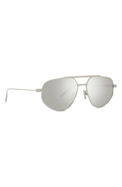 Shop Givenchy Gvspeed 57mm Aviator Sunglasses In Shiny Palladium / Brown Mirror