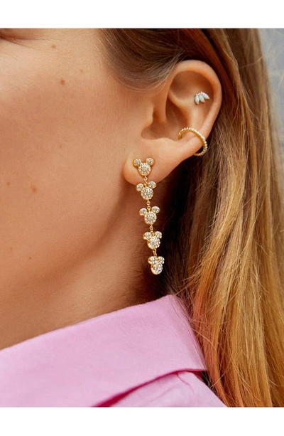 Shop Baublebar X Disney Domed Mickey Drop Earrings In Gold Crystal