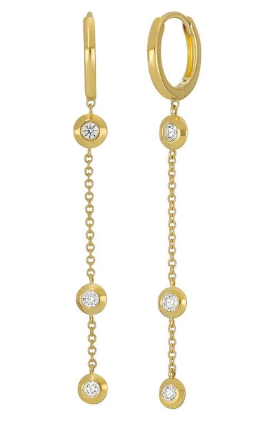 Shop Bony Levy Monaco Diamond Hoop Drop Earrings In 18k Yellow Gold