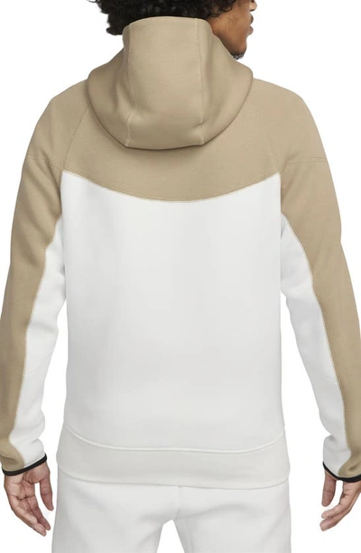Nike Tech Fleece Windrunner Zip Hoodie In Summit White/ Khaki/ Black