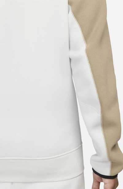 Nike Tech Fleece Windrunner Zip Hoodie In Summit White/ Khaki/ Black