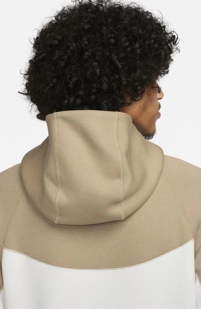 Nike Tech Fleece Windrunner Zip Hoodie In Summit White/ Khaki/ Black