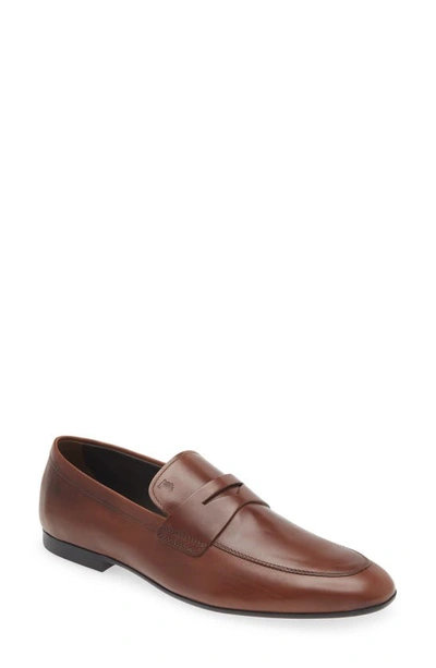 Shop Tod's Apron Toe Loafer In Teak