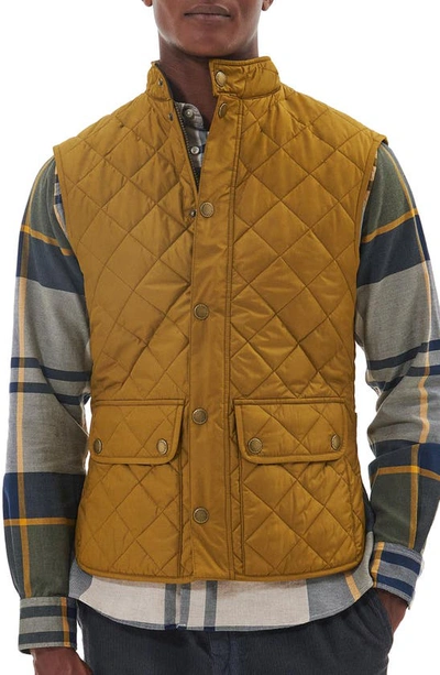 Shop Barbour Lowerdale Slim Fit Quilted Vest In Washed Ochre