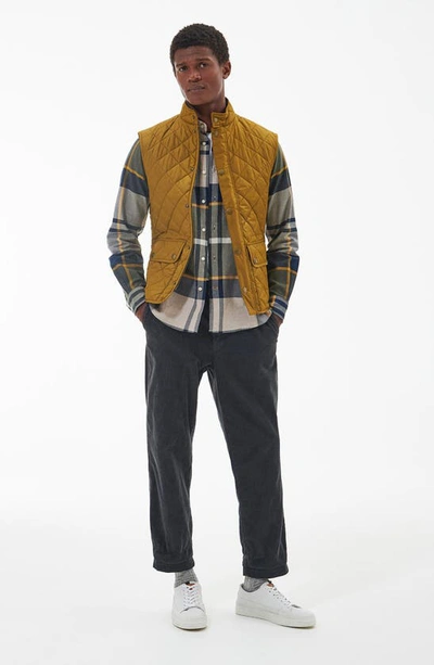 Shop Barbour Lowerdale Slim Fit Quilted Vest In Washed Ochre