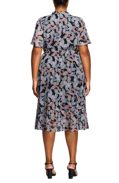 Shop Estelle Maya Paisley Clip Dot Midi Dress In Print