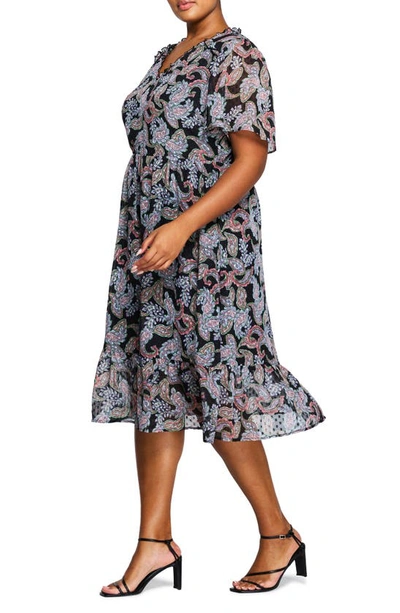 Shop Estelle Maya Paisley Clip Dot Midi Dress In Print