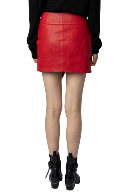 Shop Zadig & Voltaire Junko Leather Aymmetric Miniskirt In Japon