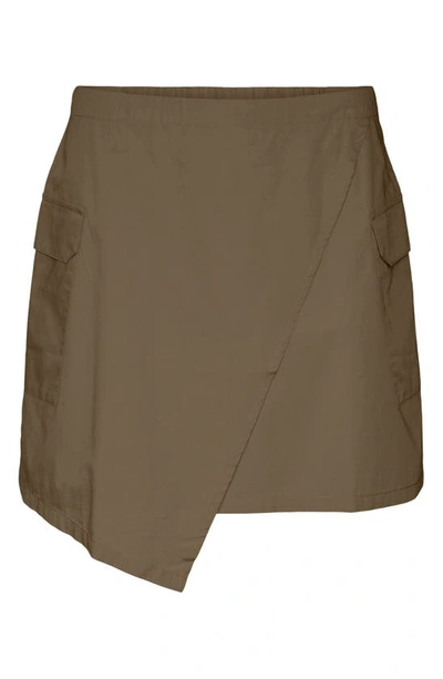 Shop Vero Moda Organic Cotton Wrap Skirt In Capers