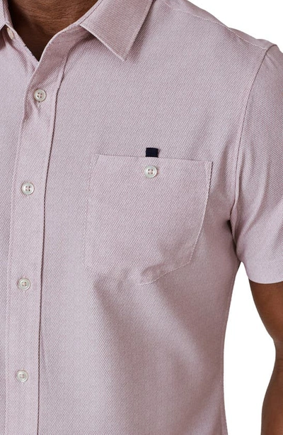 Shop 7 Diamonds Cortes Micropattern Performance Short Sleeve Button-up Shirt In Stone Rose