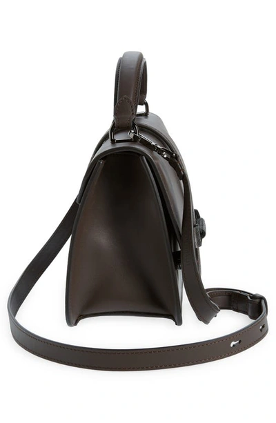 Shop Brunello Cucinelli Medium Monili Trim Leather Top Handle Bag In C8279 Dark Blue