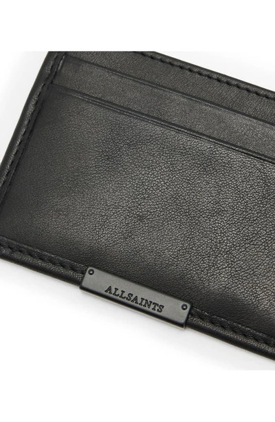 Shop Allsaints Dove Leather Card Case In Black