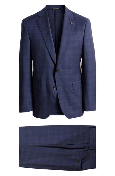 Jack Victor Esprit Soft Constructed Deco Plaid Wool Suit In Navy
