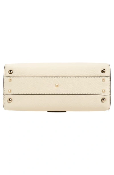 Shop Valentino Small Vsling Leather Top Handle Bag In Ia5 Light Ivory/ Crystal