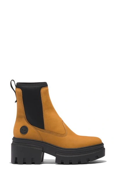 Shop Timberland Everleigh Platform Chelsea Boot In Wheat Nubuck