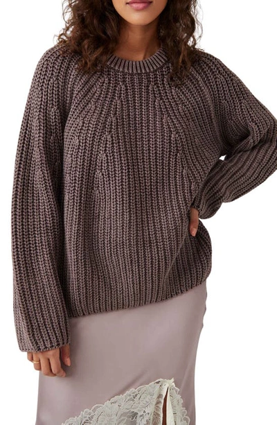 Shop Free People Take Me Home Cotton Sweater In French Roast