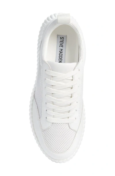 Shop Steve Madden Shock Platform Sneaker In White Leather
