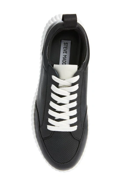 Shop Steve Madden Shock Platform Sneaker In Black Leather