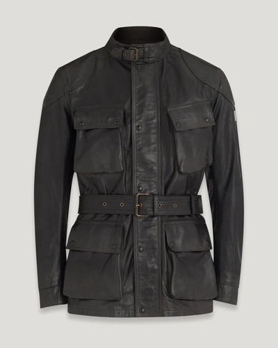 Shop Belstaff Legacy Trialmaster Panther Jacke Für Herren Hand Waxed Leather In Antique Black