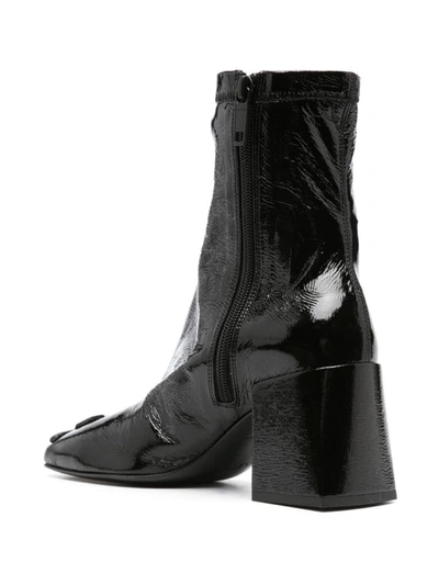 Shop Courrèges Heritage Vinyl Ankle Boots Shoes In Black