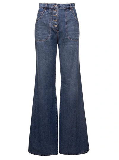 Shop Etro Flared Jeans In Blu