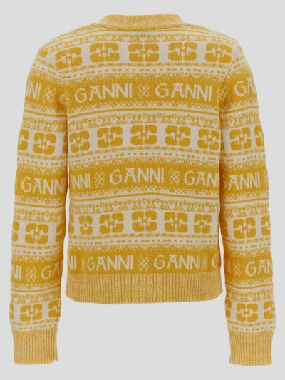 Shop Ganni Sweaters In Maize