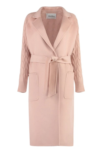 Shop Max Mara Hello Wool And Cashmere Coat In Pink