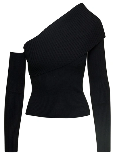 Shop Federica Tosi Ribbed Top In Black