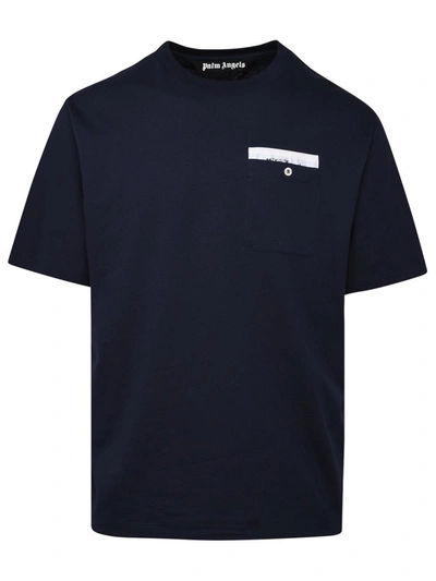 Shop Palm Angels Sartorial Tape T-shirt In Navy Cotton