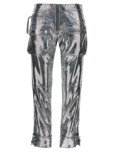 Isabel Marant Trousers Featuring Adjustable Straps And Metallic Finish In Silver