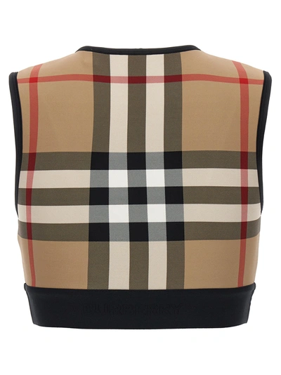 Shop Burberry Check Sporty Top Tops Beige