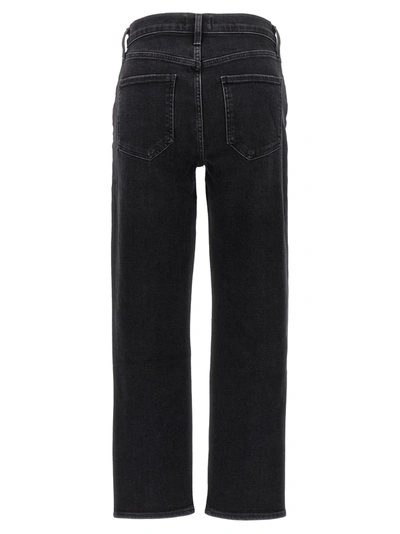 Agolde Riley Cropped Jeans In Black