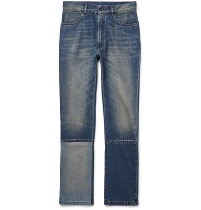 Shop Maison Margiela Slim-fit Panelled Washed-denim Jeans