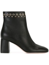 RED VALENTINO eyelet embellished ankle boots,牛皮100%