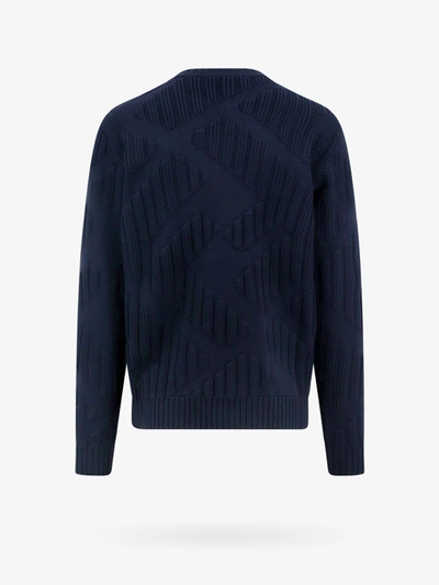 Shop Fendi Man Sweater Man Blue Knitwear