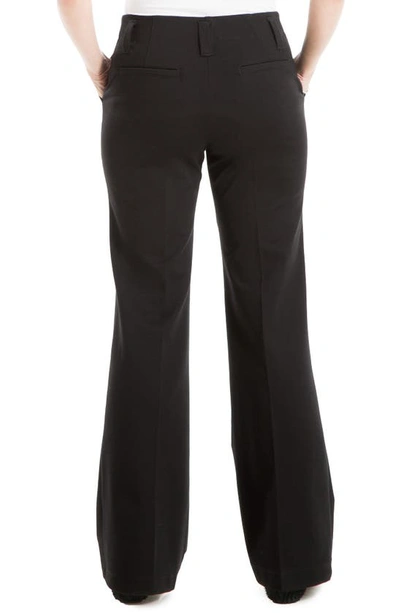 Max Studio Ponte High Waist Straight Leg Pants In Black-black