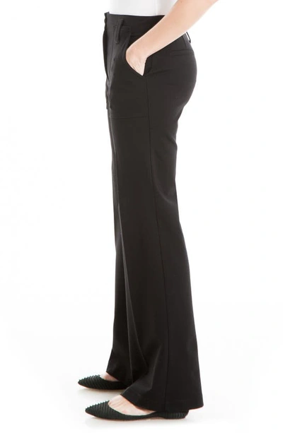 Max Studio Ponte High Waist Straight Leg Pants In Black-black